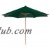 9' Outdoor Patio Market Umbrella - Hunter Green and Cherry Wood   